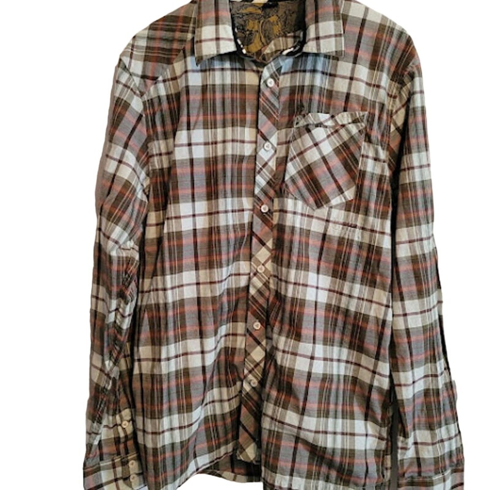 Volcom- plaid button up- size Large - Picture 2 of 7